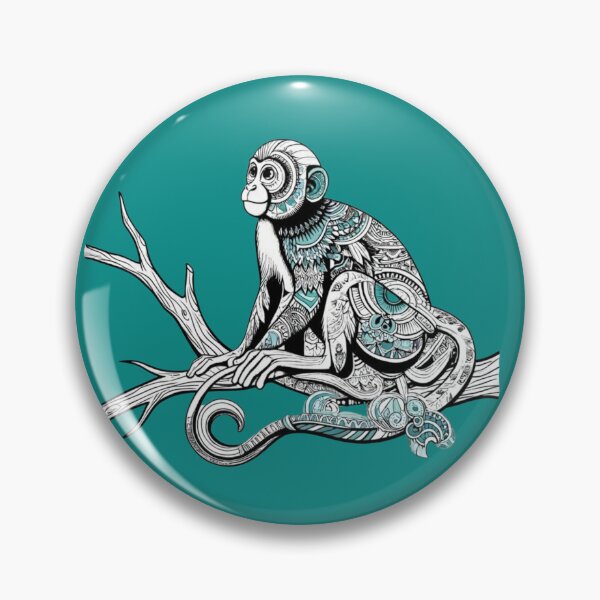 Item preview, Monkey in mandala style designed and sold by Out of Toxic Studio.