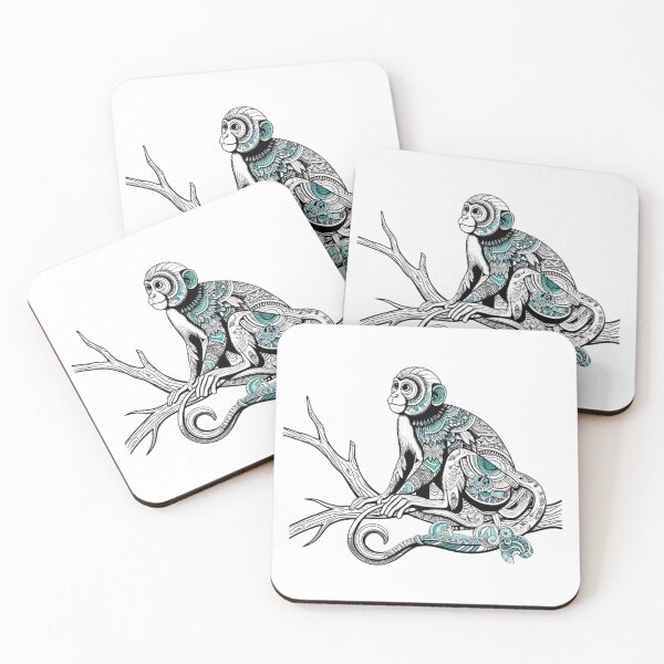 Item preview, Monkey in mandala style designed and sold by Out of Toxic Studio.