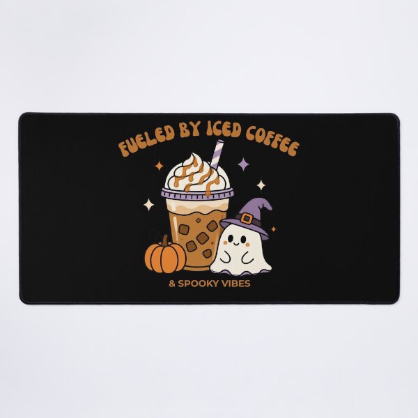 Item preview, Fueled By Iced Coffee And Spooky Vibes Cute Ghost Halloween Sticker designed and sold by wildsilencee.