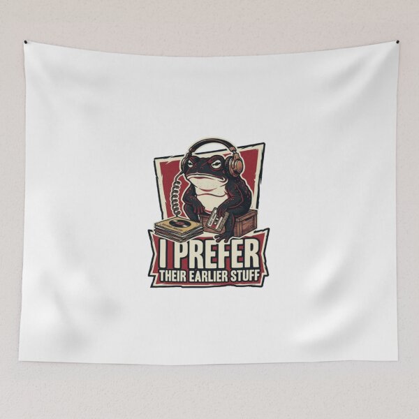 Item preview, I Prefer Their Earlier Stuff Funny Music Snob Frog designed and sold by HytoneArt.