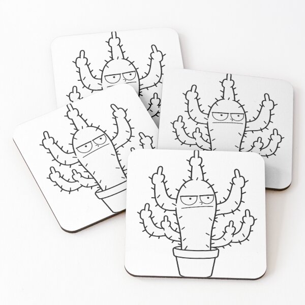 Item preview, Grumpy Cactus Middle Finger Funny Statement Comic designed and sold by LongIslandDesgn.