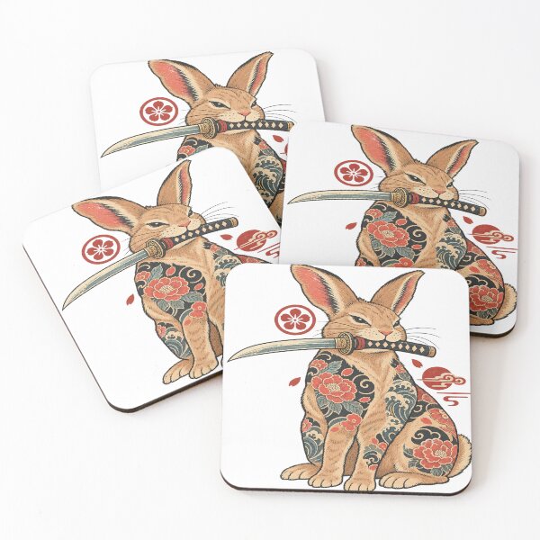Item preview, Japanese Samurai Rabbit Katana Irezumi Tattoo Yakuza designed and sold by LongIslandDesgn.