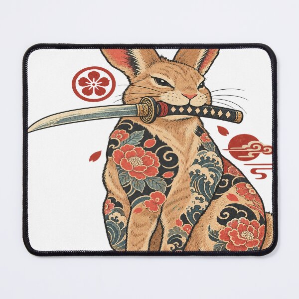 Item preview, Japanese Samurai Rabbit Katana Irezumi Tattoo Yakuza designed and sold by LongIslandDesgn.
