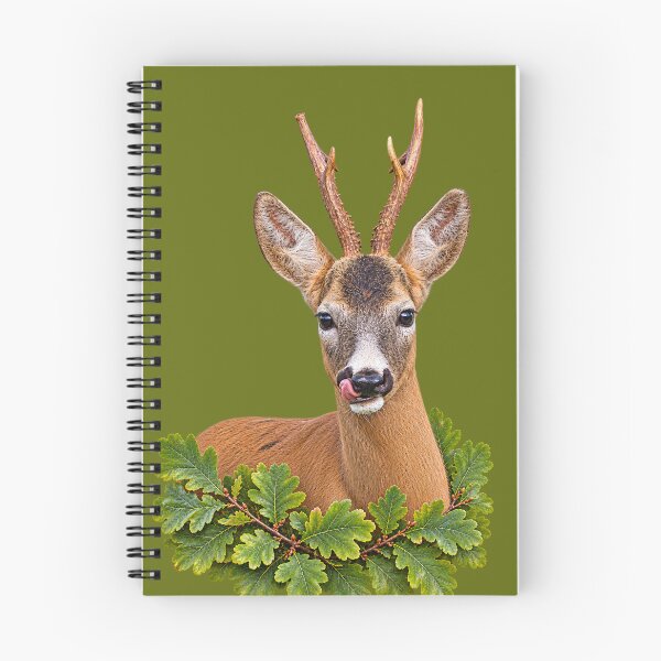 Item preview, Playful Roe Buck with Green Oak Leaves designed and sold by Medve Photography & Design.
