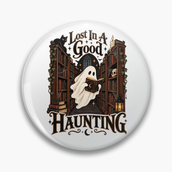 Item preview, Lost In A Good Haunting – Ghost Reading Book in Haunted Library | Spooky Book Lover Halloween designed and sold by Sanika arts .