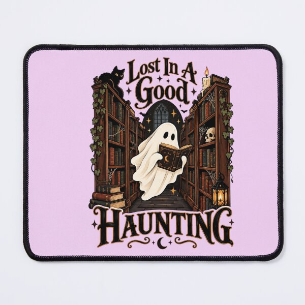 Item preview, Lost In A Good Haunting – Ghost Reading Book in Haunted Library | Spooky Book Lover Halloween designed and sold by Sanika arts .