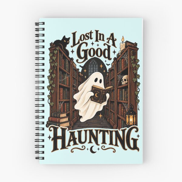 Item preview, Lost In A Good Haunting – Ghost Reading Book in Haunted Library | Spooky Book Lover Halloween designed and sold by Sanika arts .