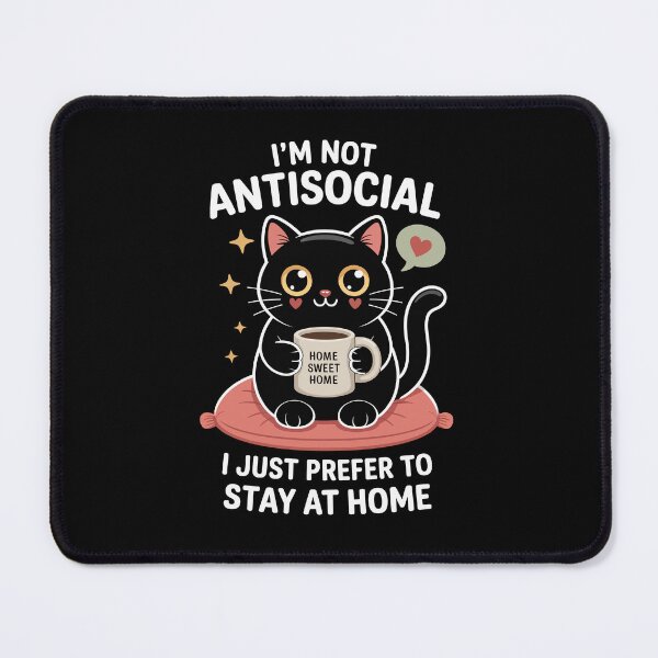 Item preview, I'm Not Antisocial Black Cat – Funny Introvert Homebody Art designed and sold by jkrphoto.