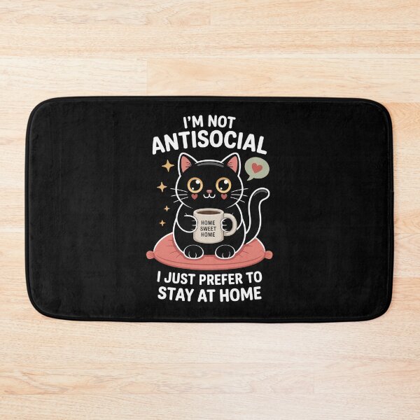 Item preview, I'm Not Antisocial Black Cat – Funny Introvert Homebody Art designed and sold by jkrphoto.