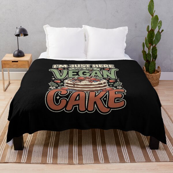 Item preview, I’m Just Here For The Vegan Cake– Funny Vegan Plant Based Food Lover designed and sold by AmeliaShirts.