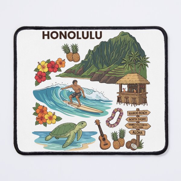 Item preview, Honolulu Hawaii Souvenir Surfing Aloha Men Honolulu designed and sold by DSWShirts.
