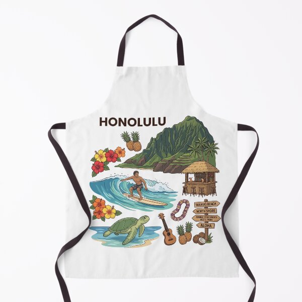 Aperçu de l'œuvre Honolulu Hawaï Souvenir Surf Aloha Men Honolulu créée et vendue par DSWShirts.