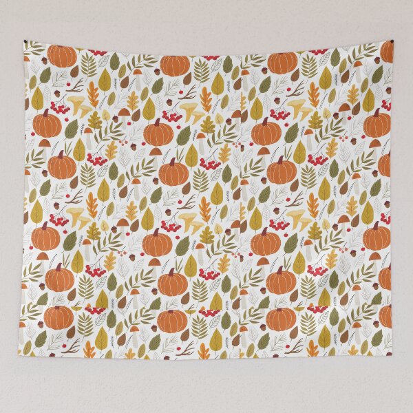 Item preview, Autumn Pumpkin Leaf Mushroom Pattern designed and sold by roaaroaa.