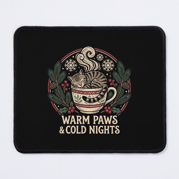 Item preview, Warm Paws And Cold Nights Cozy Christmas Cat Sleeping In Mug designed and sold by TeNovaStudio.