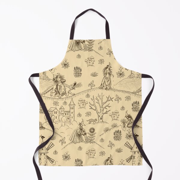 Item preview, Vintage Halloween Witch Toile de Jouy with Antique Engraving Style designed and sold by Sveta Aho.