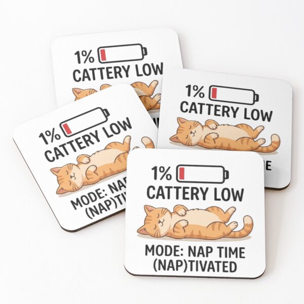 Item preview, Sleeping Cat Low Battery Funny Lazy Kitten designed and sold by IslaTienda.