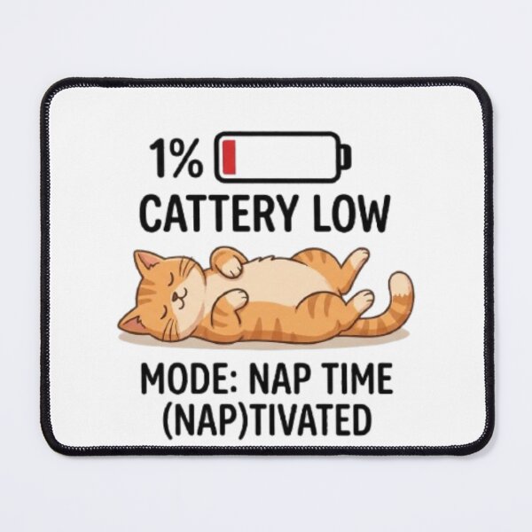 Item preview, Sleeping Cat Low Battery Funny Lazy Kitten designed and sold by IslaTienda.