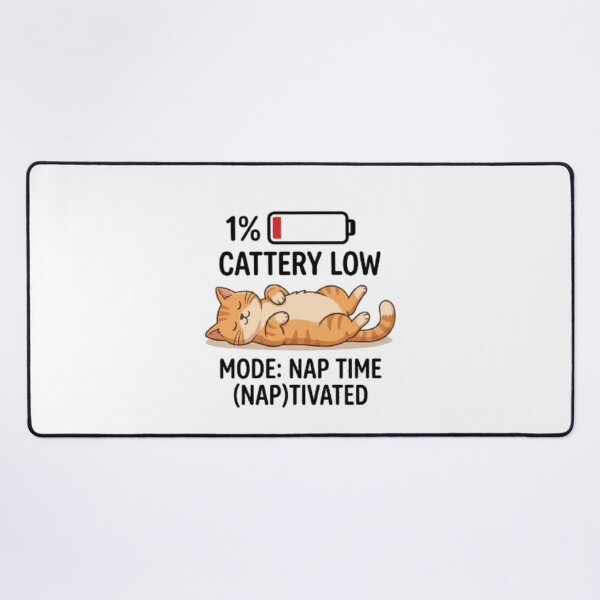 Item preview, Sleeping Cat Low Battery Funny Lazy Kitten designed and sold by IslaTienda.