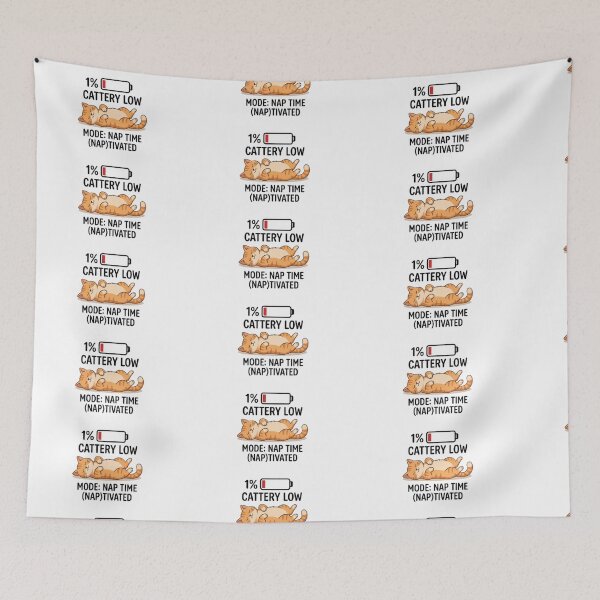 Item preview, Sleeping Cat Low Battery Funny Lazy Kitten designed and sold by IslaTienda.