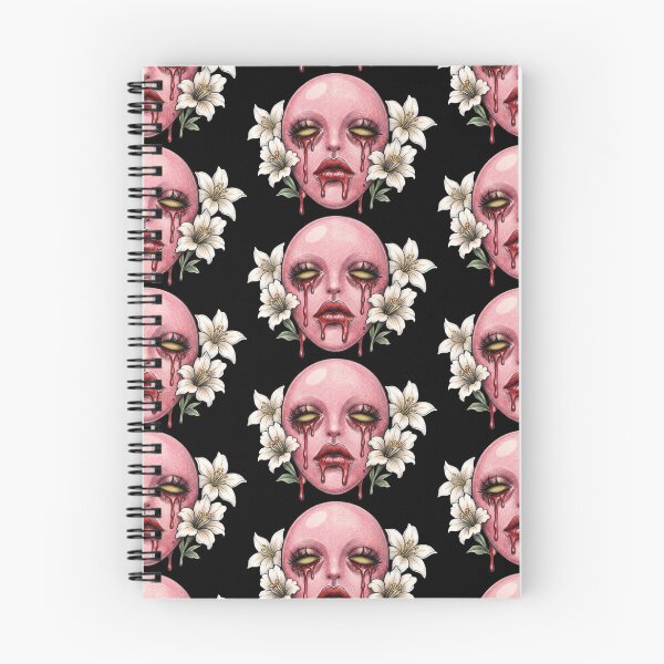 Item preview, Surreal Pink Face with Crying Blood and White Lilies designed and sold by LujziWorld.