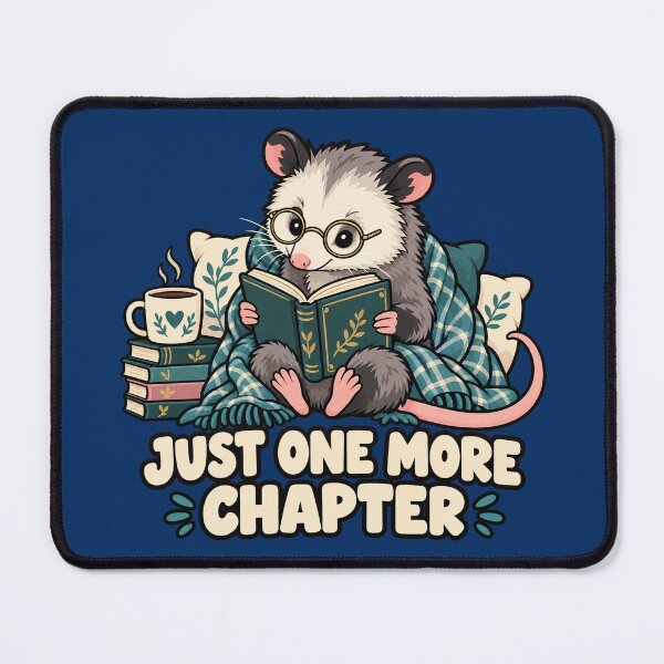 Item preview, Just One More Chapter Opossum Bookworm designed and sold by Text2tee.