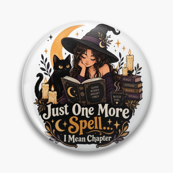 Item preview, Just One More Spell I Mean Chapter – Witch Reading Book, Black Cat & Cozy Halloween Witchcore designed and sold by Sanika arts .