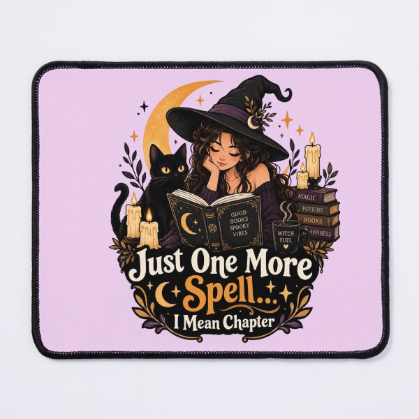 Item preview, Just One More Spell I Mean Chapter – Witch Reading Book, Black Cat & Cozy Halloween Witchcore designed and sold by Sanika arts .