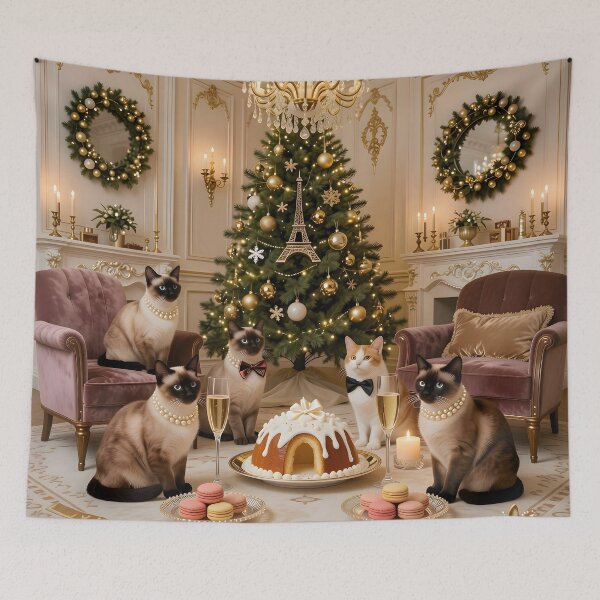 Item preview, Elegant French Christmas Cats designed and sold by Sybille-Yates.