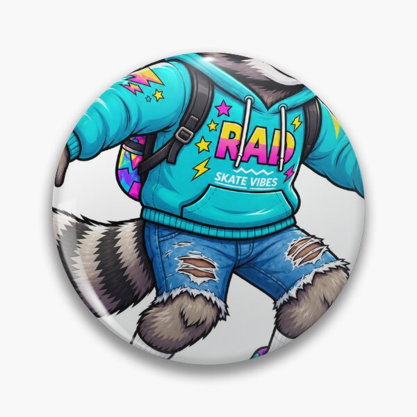 Item preview, Cool Skater Raccoon Retro 90s Rad Skate Vibes Streetwear designed and sold by Picasoshop2.