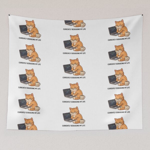 Item preview, Cat Programmer Currently Debugging My Life Funny IT designed and sold by IslaTienda.