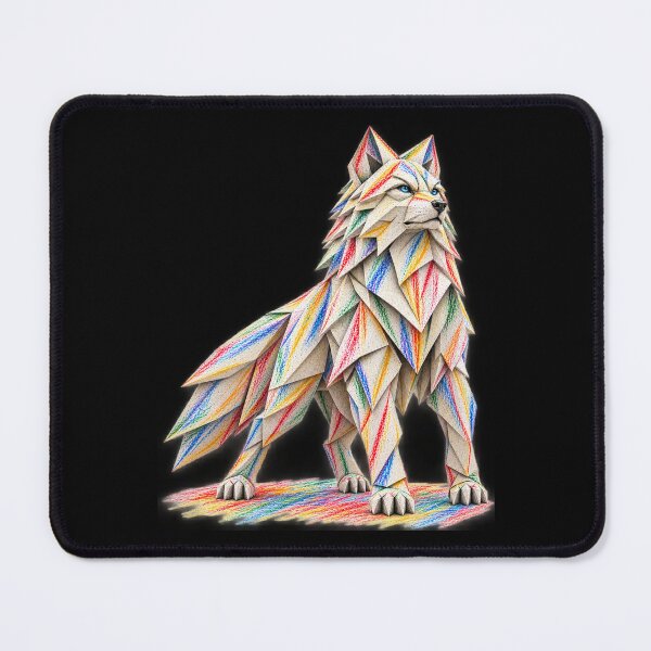 Item preview, White Wolf Origami Art – Geometric Paper Wolf | PLUSHIWORLD designed and sold by PLUSHIWORLDtm.