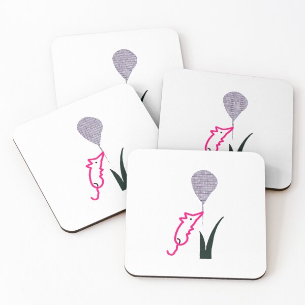 Item preview, Quirky Pink Creature with Brick Balloon designed and sold by AWADHESH  CHAURASIA.