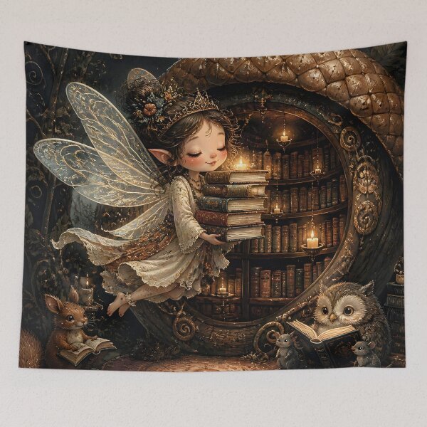 Item preview, Fairy in Acorn Library with Glowing Books designed and sold by sigmaartstudio.