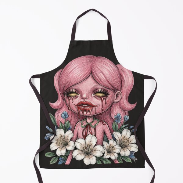 Item preview, Pink Gothic Doll - Creepy Cute Girl with Lilies designed and sold by LujziWorld.