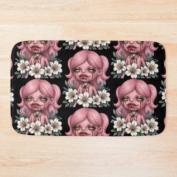 Item preview, Pink Gothic Doll - Creepy Cute Girl with Lilies designed and sold by LujziWorld.