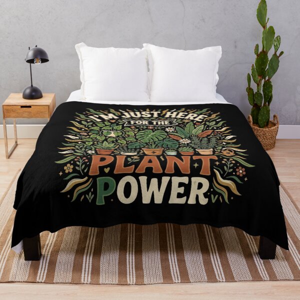 Item preview, I’m Just Here For The Vegan Plant Power– Funny Vegan Plant Based Food Lover designed and sold by AmeliaShirts.