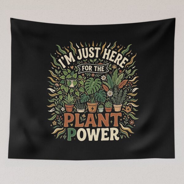 Item preview, I’m Just Here For The Vegan Plant Power– Funny Vegan Plant Based Food Lover designed and sold by AmeliaShirts.
