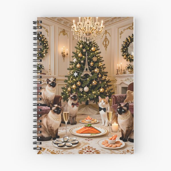 Item preview, Elegant French Cats with  Christmas Seafood Feast designed and sold by Sybille-Yates.