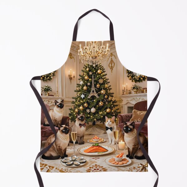Item preview, Elegant French Cats with  Christmas Seafood Feast designed and sold by Sybille-Yates.