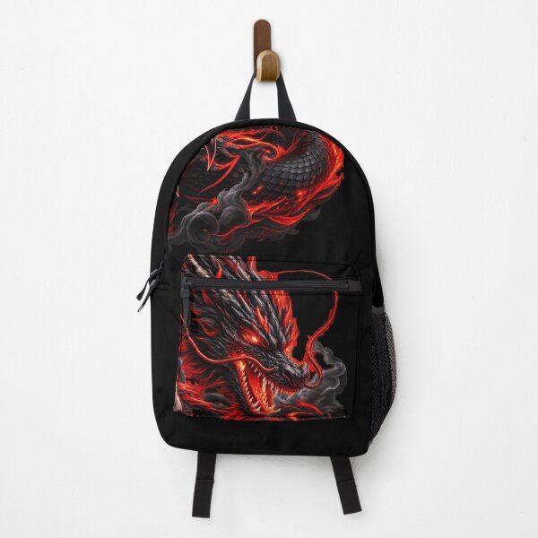 Artikelvorschau, Wildes schwarz-rotes Feuerdrachen-Motiv entworfen und verkauft von PrimeRootsArt.