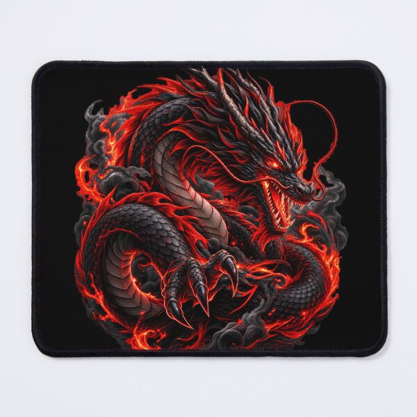 Item preview, Fierce Black and Red Fire Dragon Graphic designed and sold by PrimeRootsArt.