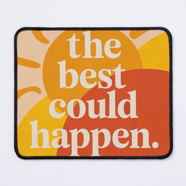 Item preview, The Best Could Happen Quote Print, Positive Retro Typography Wall Art, Sunshine Motivational Poster designed and sold by QuietCanvasArtworks.