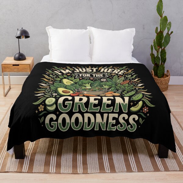 Item preview, I’m Just Here For The Vegan Green Goodness– Funny Vegan Plant Based Food Lover designed and sold by AmeliaShirts.
