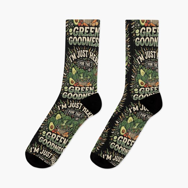 Item preview, I’m Just Here For The Vegan Green Goodness– Funny Vegan Plant Based Food Lover designed and sold by AmeliaShirts.