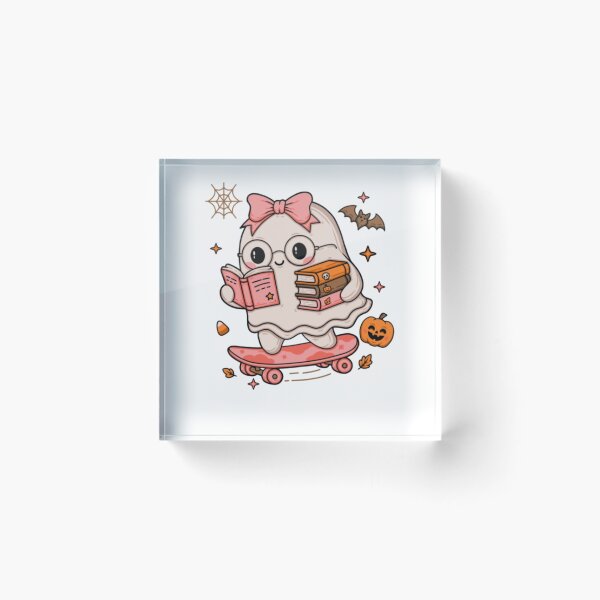Item preview, Cute Ghost Skateboard Book Lover Pink Bow Coquette Halloween Reading Bookish designed and sold by ghanagjkiyf.
