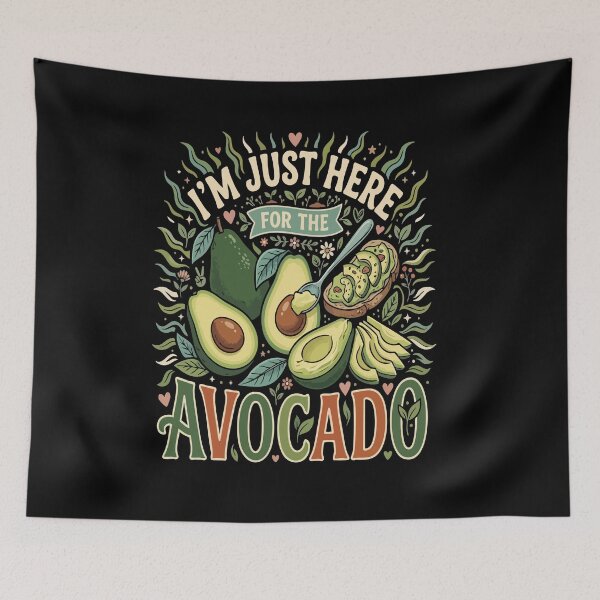 Item preview, I’m Just Here For The Vegan Avocado– Funny Vegan Plant Based Food Lover designed and sold by AmeliaShirts.