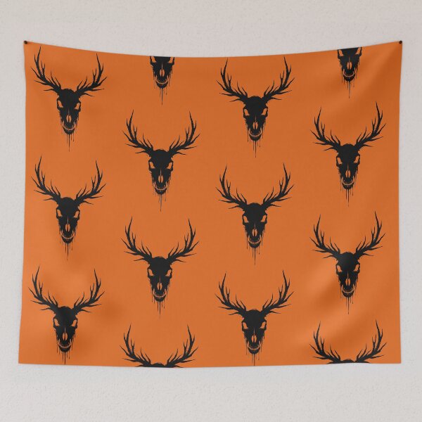 Item preview, Wendigo Skull Dark Folklore Antler Ink Art designed and sold by cabana.space.