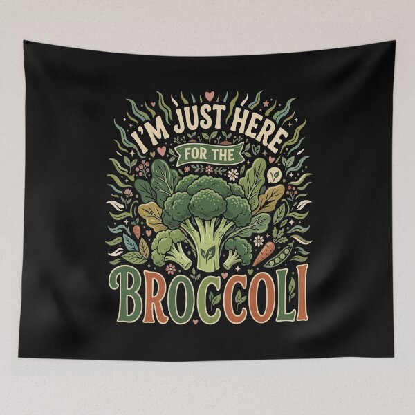 Item preview, Copy of  I’m Just Here For The Vegan Broccoli– Funny Vegan Plant Based Food Lover designed and sold by AmeliaShirts.