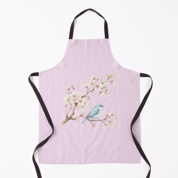 Item preview, Cute Blue Bird And Cherry Blossom Watercolor Art designed and sold by bvdesignart.
