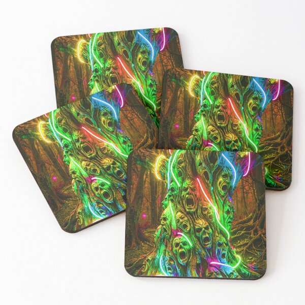 Item preview, NEON SCREAMING MASK TREE designed and sold by NOIMION DIGITAL ART.